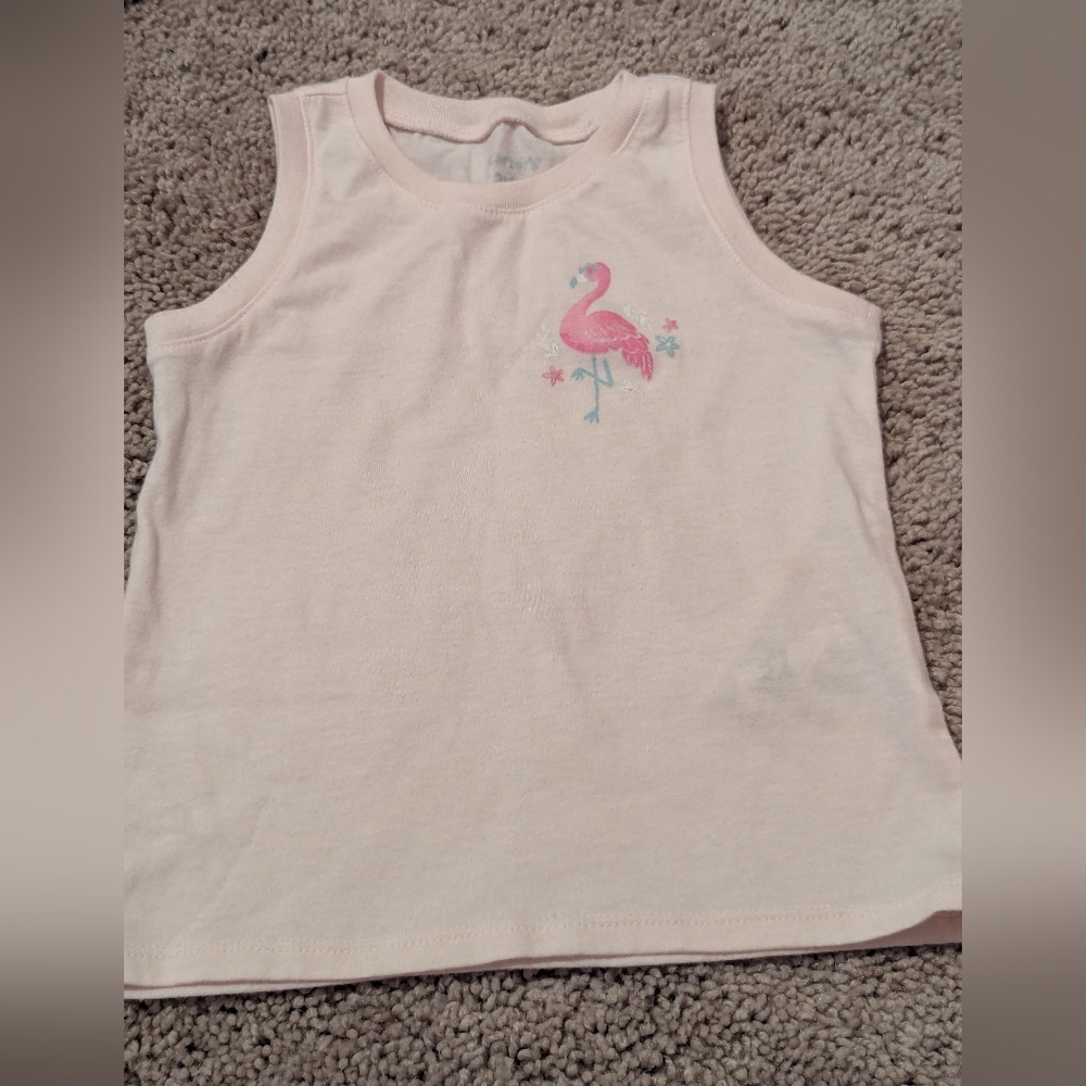 Carter's Blush Pink Tank Top with Flamingo